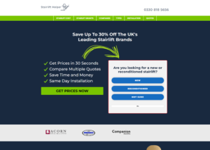 website development for stairlift helper