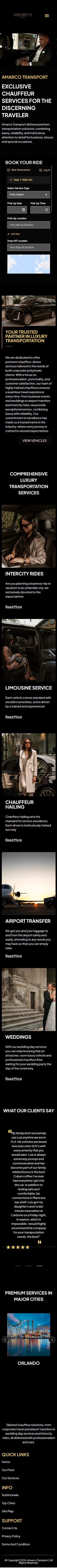 web design for amarco transport mobile view