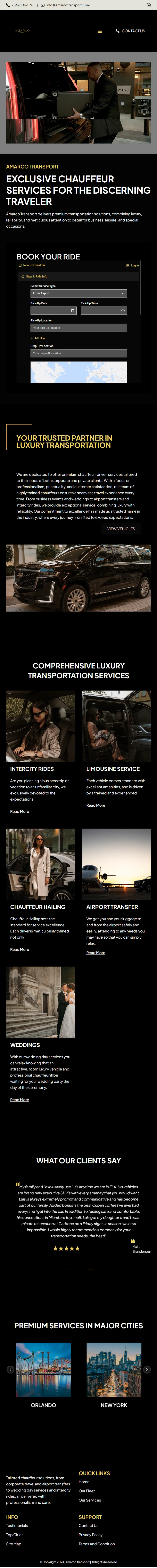web design for amarco tablet view