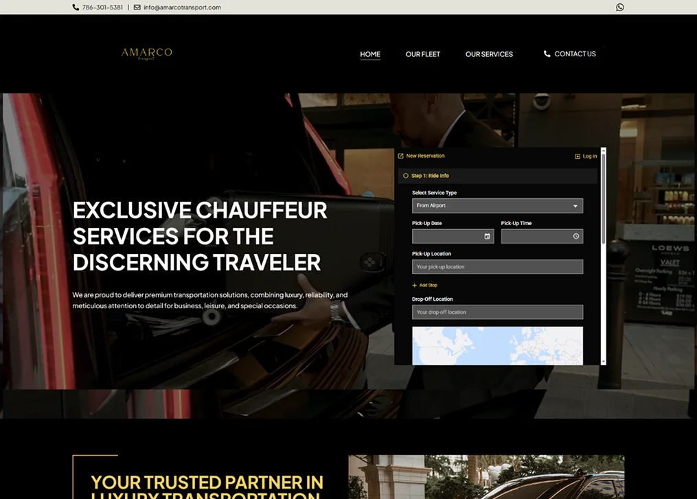 website development for amarco transport
