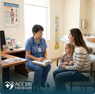 Patient intake assessment at a clinic