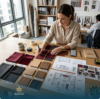 Designer creating a custom brand look